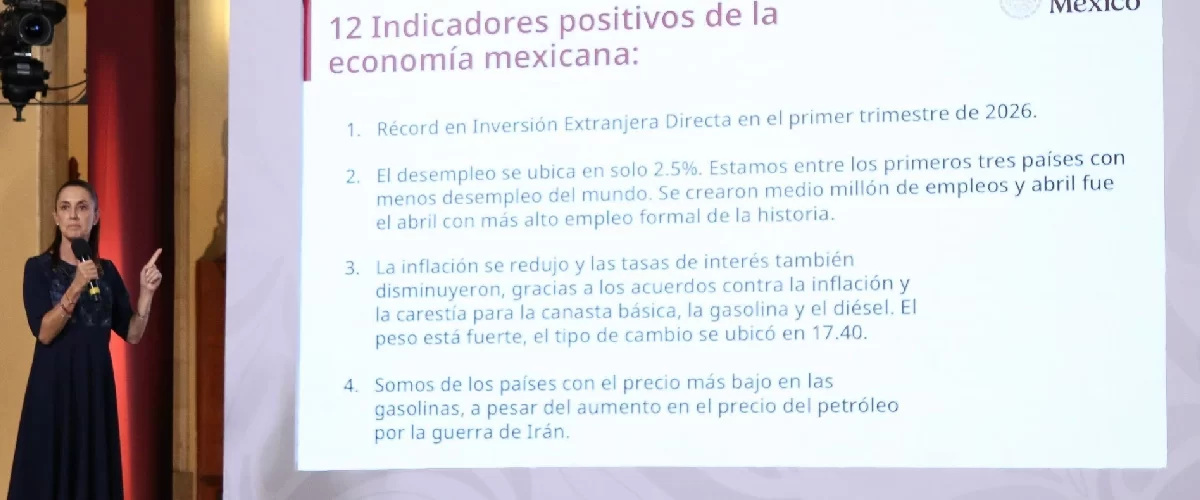 Claudia Sheinbaum destaca indicadores positivos de la economía mexicana