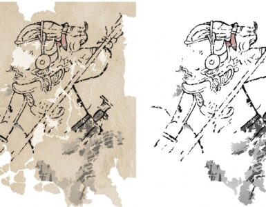 La restauración de una pintura mural en Calakmul revela la figura mítica de Juun Ajaw, con detalles sorprendentes.