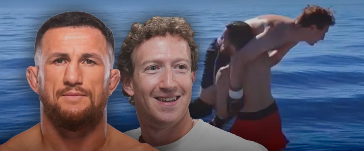Un inusual sparring entre Mark Zuckerberg y Merab Dvalishvili se llevó a cabo sobre una plataforma flotante en medio de un lago.