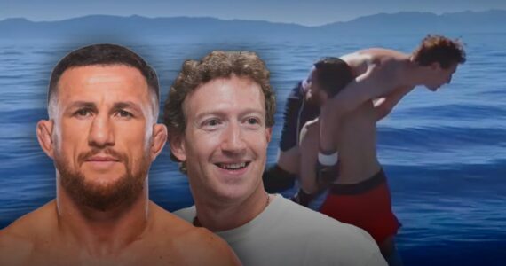 Un inusual sparring entre Mark Zuckerberg y Merab Dvalishvili se llevó a cabo sobre una plataforma flotante en medio de un lago.